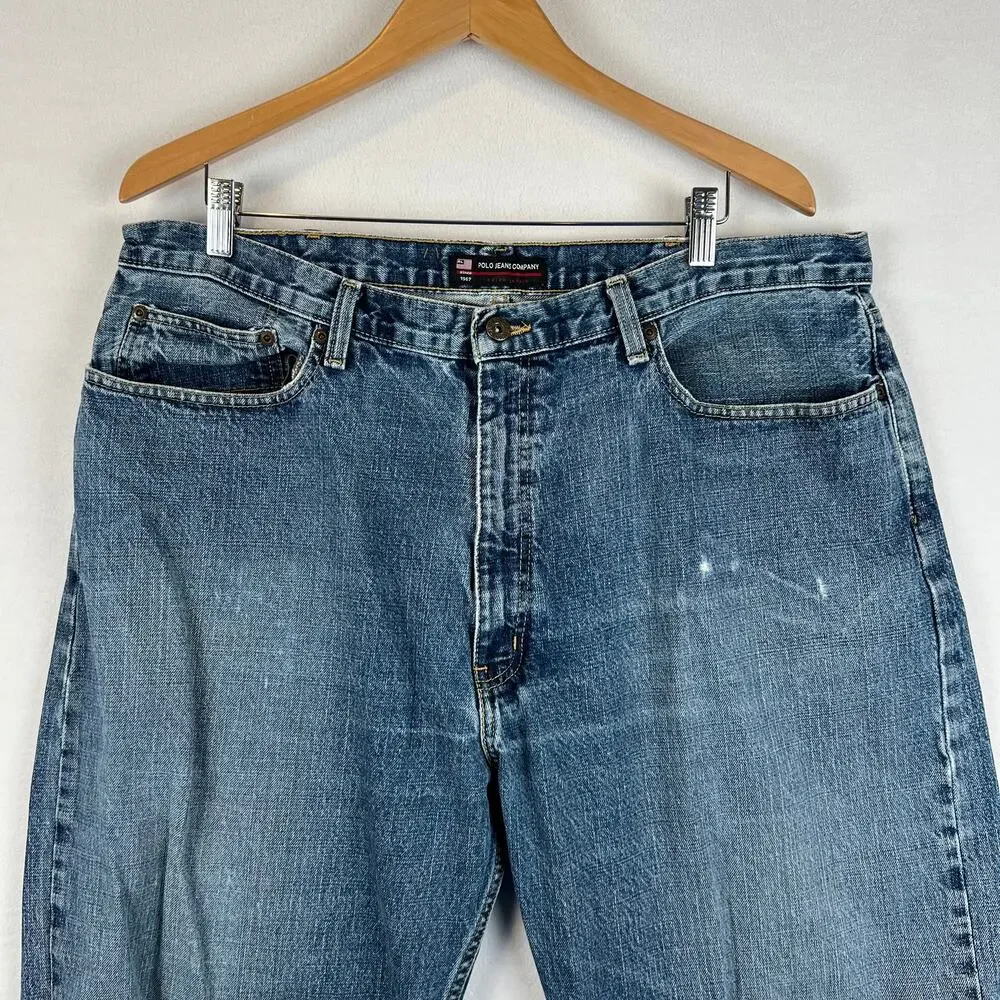 Vintage Polo Ralph Lauren Jeans Men 40x32 Y2K Grunge Streetwear Wide Leg 90s VTG
